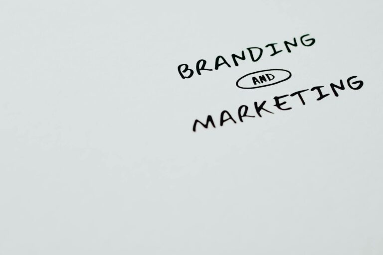 A minimalist image featuring the words 'Branding' and 'Marketing' on a white background, ideal for digital marketing themes.